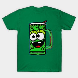 Saint Patrick's Day Green Beer Mug Cartoon T-Shirt